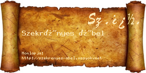 Szekrényes Ábel névjegykártya