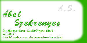 abel szekrenyes business card