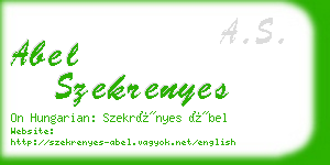 abel szekrenyes business card